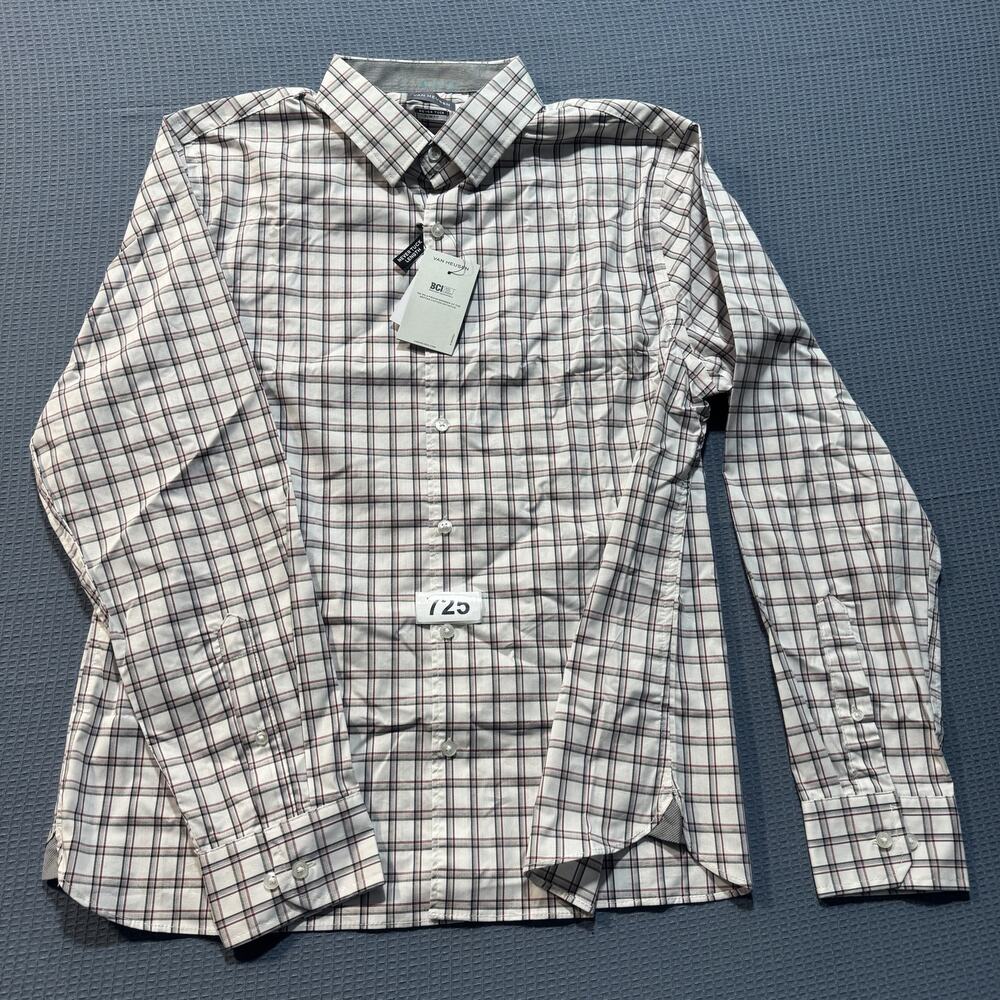 Van Heusen Men's Regular Fit Button Down Collar‎ Dress Shirt Sz L Brand New